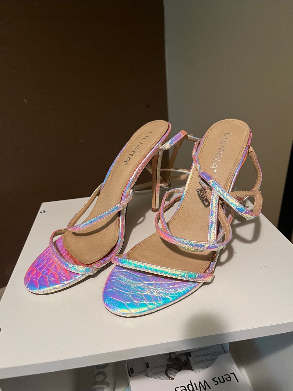 Liliana Iridescent Multi-Color Strappy Stiletto Heels